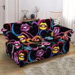 Funky Kiss Lips Pattern Print Loveseat Slipcover