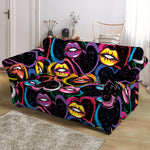 Funky Kiss Lips Pattern Print Loveseat Slipcover