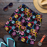 Funky Kiss Lips Pattern Print Men's Shorts