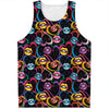 Funky Kiss Lips Pattern Print Men's Tank Top