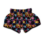 Funky Kiss Lips Pattern Print Muay Thai Boxing Shorts