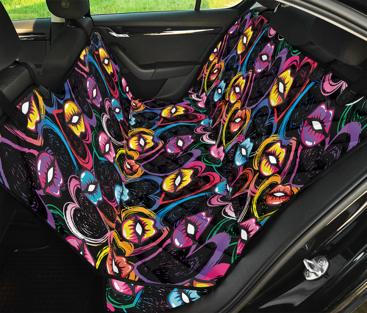 Funky Kiss Lips Pattern Print Pet Car Back Seat Cover