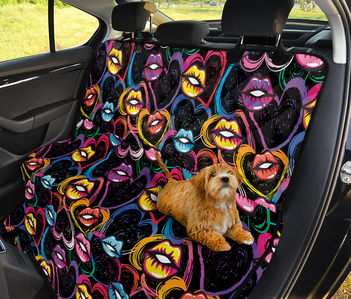 Funky Kiss Lips Pattern Print Pet Car Back Seat Cover