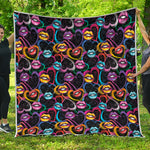 Funky Kiss Lips Pattern Print Quilt