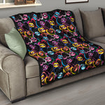 Funky Kiss Lips Pattern Print Quilt