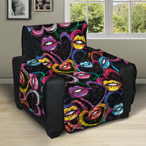 Funky Kiss Lips Pattern Print Recliner Protector