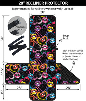 Funky Kiss Lips Pattern Print Recliner Protector