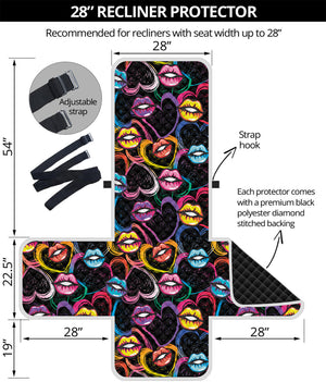 Funky Kiss Lips Pattern Print Recliner Protector