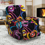 Funky Kiss Lips Pattern Print Recliner Slipcover