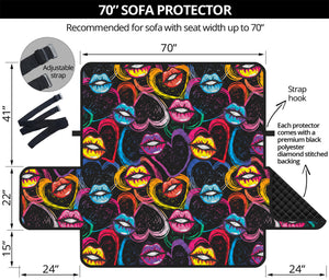 Funky Kiss Lips Pattern Print Sofa Protector