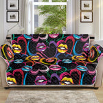 Funky Kiss Lips Pattern Print Sofa Protector