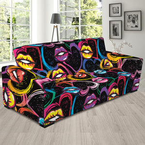 Funky Kiss Lips Pattern Print Sofa Slipcover