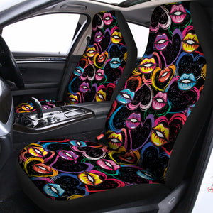 Funky Kiss Lips Pattern Print Universal Fit Car Seat Covers