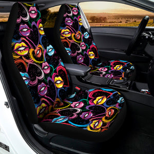 Funky Kiss Lips Pattern Print Universal Fit Car Seat Covers