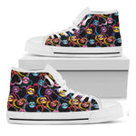 Funky Kiss Lips Pattern Print White High Top Shoes