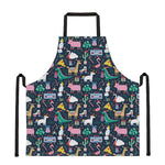 Funny Christmas Animals Pattern Print Apron