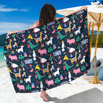 Funny Christmas Animals Pattern Print Beach Sarong Wrap