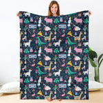 Funny Christmas Animals Pattern Print Blanket