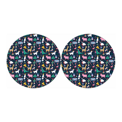 Funny Christmas Animals Pattern Print Car Coasters