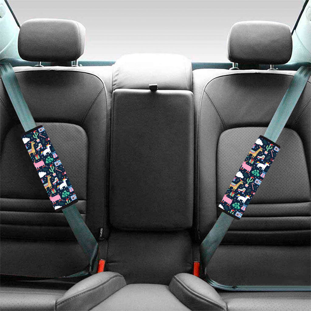 Funny Christmas Animals Pattern Print Car Seat Belt Covers