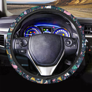 Funny Christmas Animals Pattern Print Car Steering Wheel Cover