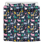 Funny Christmas Animals Pattern Print Duvet Cover Bedding Set