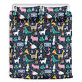 Funny Christmas Animals Pattern Print Duvet Cover Bedding Set