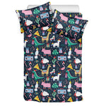Funny Christmas Animals Pattern Print Duvet Cover Bedding Set