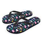 Funny Christmas Animals Pattern Print Flip Flops