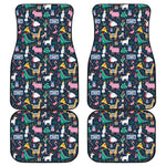 Funny Christmas Animals Pattern Print Front and Back Car Floor Mats