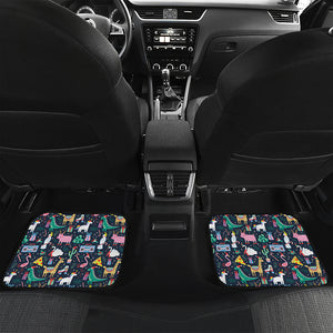 Funny Christmas Animals Pattern Print Front and Back Car Floor Mats