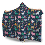 Funny Christmas Animals Pattern Print Hooded Blanket