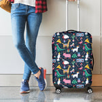 Funny Christmas Animals Pattern Print Luggage Cover