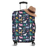 Funny Christmas Animals Pattern Print Luggage Cover