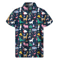 Funny Christmas Animals Pattern Print Men's Short Sleeve Shirt