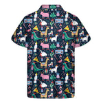 Funny Christmas Animals Pattern Print Men's Short Sleeve Shirt