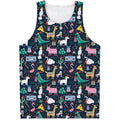 Funny Christmas Animals Pattern Print Men's Tank Top