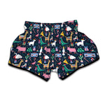 Funny Christmas Animals Pattern Print Muay Thai Boxing Shorts