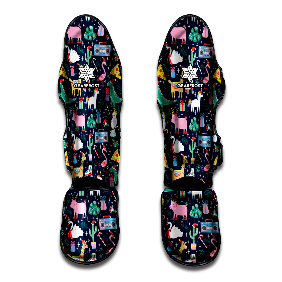Funny Christmas Animals Pattern Print Muay Thai Shin Guard