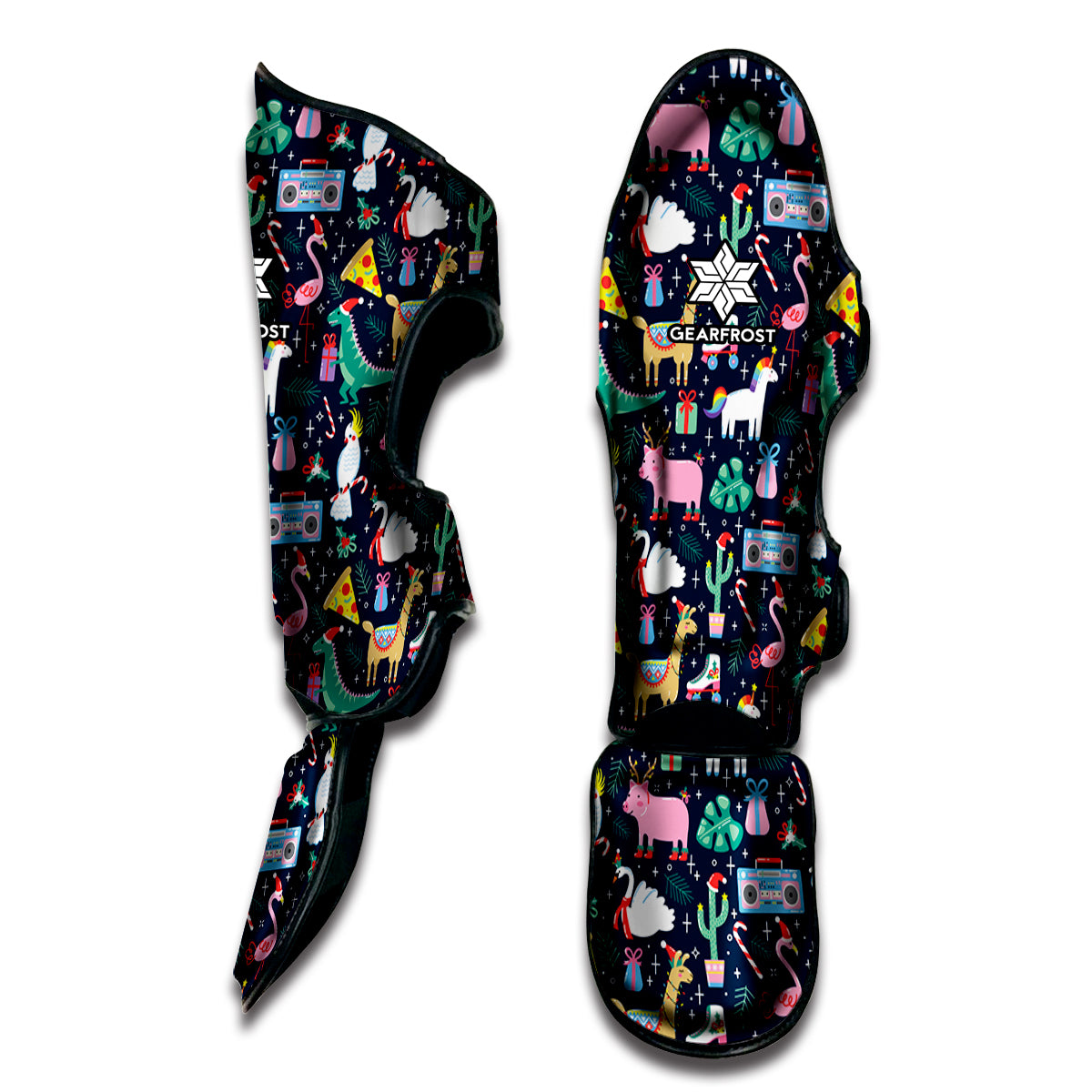 Funny Christmas Animals Pattern Print Muay Thai Shin Guard