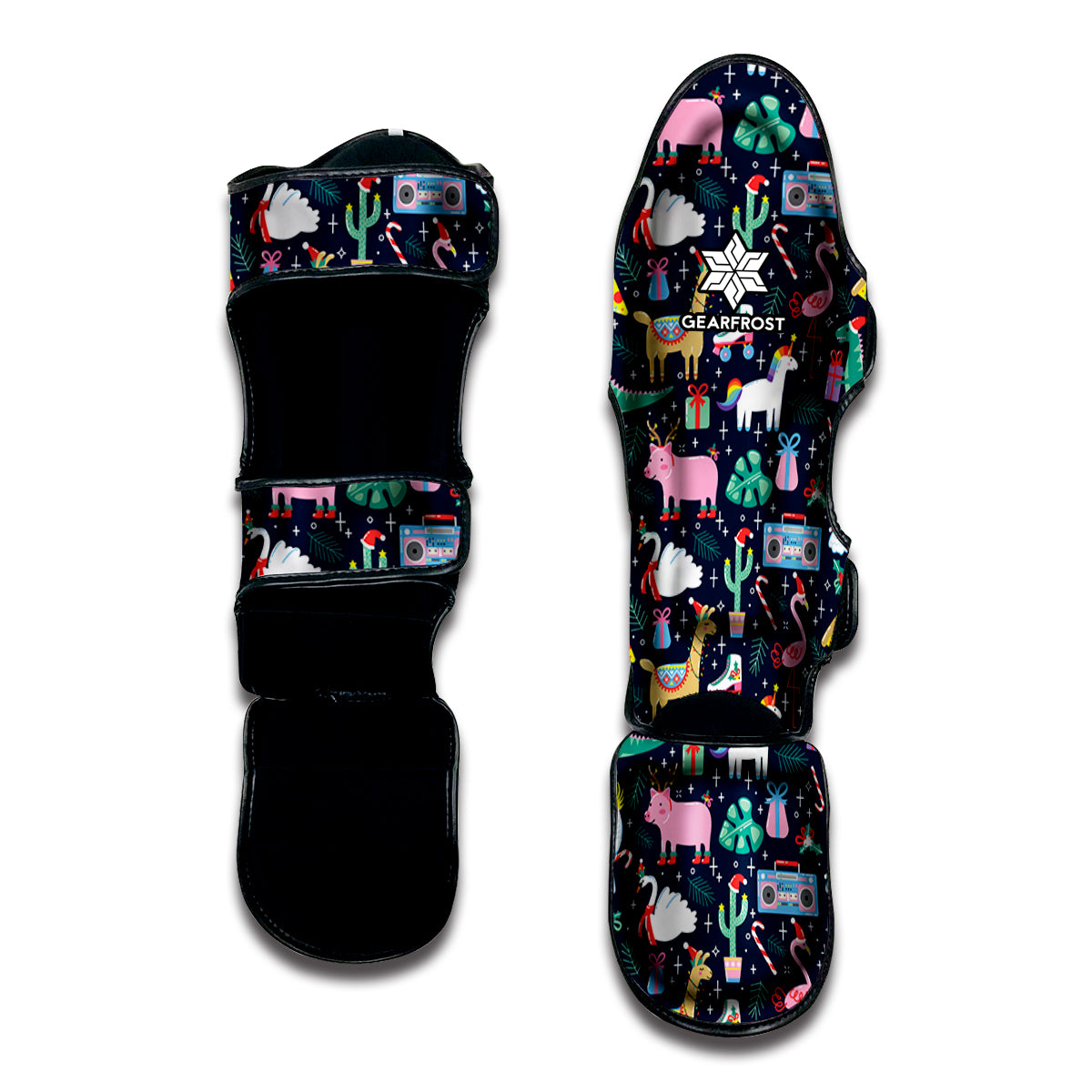 Funny Christmas Animals Pattern Print Muay Thai Shin Guard