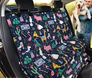 Funny Christmas Animals Pattern Print Pet Car Back Seat Cover