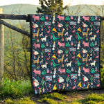 Funny Christmas Animals Pattern Print Quilt