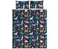 Funny Christmas Animals Pattern Print Quilt Bed Set