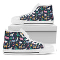 Funny Christmas Animals Pattern Print White High Top Sneakers