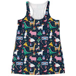 Funny Christmas Animals Pattern Print Women's Racerback Tank Top