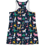 Funny Christmas Animals Pattern Print Women's Racerback Tank Top