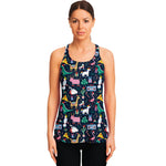 Funny Christmas Animals Pattern Print Women's Racerback Tank Top