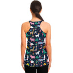 Funny Christmas Animals Pattern Print Women's Racerback Tank Top
