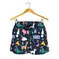 Funny Christmas Animals Pattern Print Women's Shorts